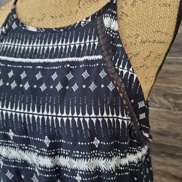 Mudd Boho Halter Top Black and White Women's Size Medium Lace - Picture 5 of 10